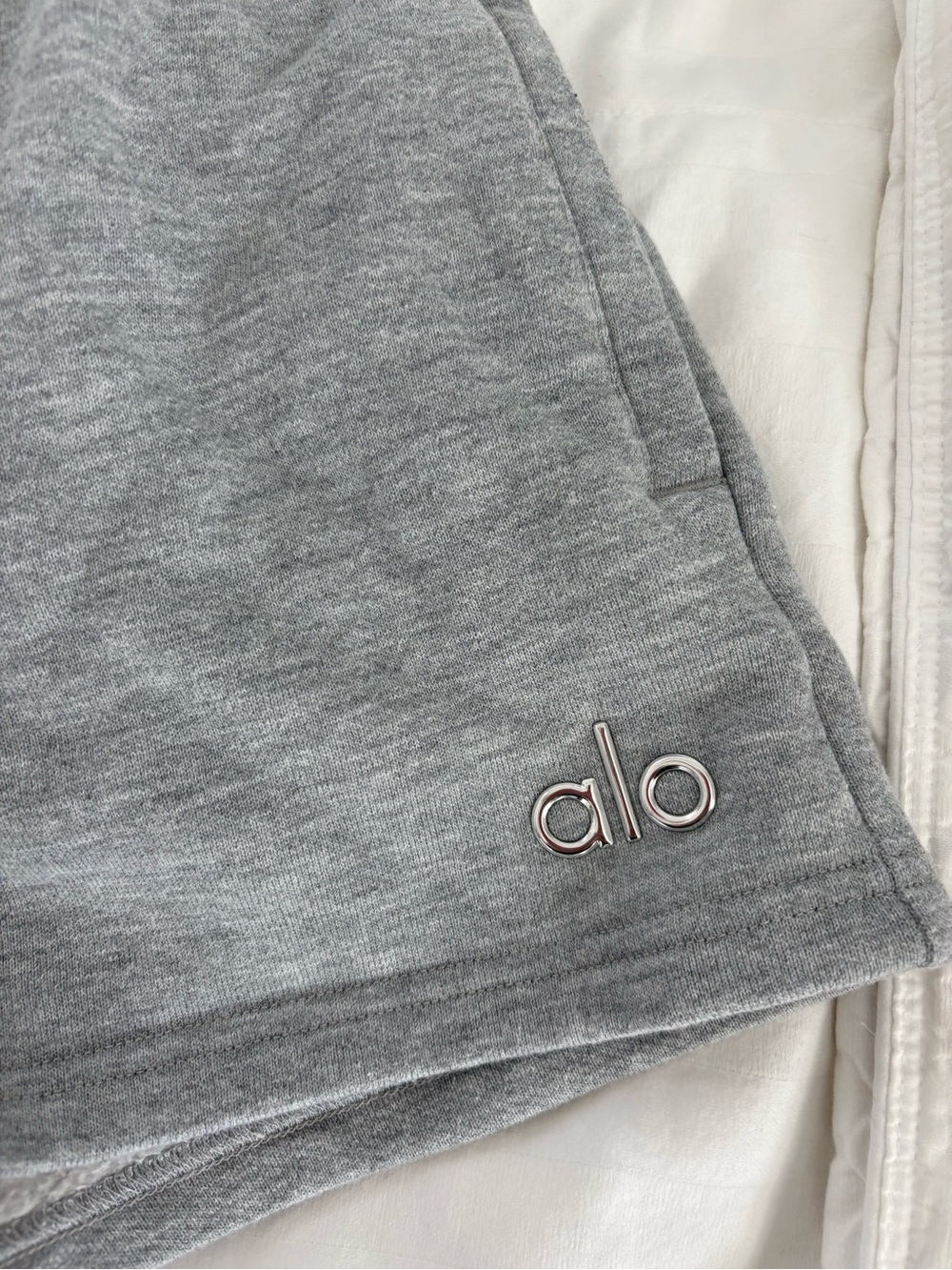 ALO Yoga Gray Athletic Shorts with Logo